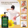Pjordo 3 Pack Massage Oil for Massage Therapy, Lavender Oil for Relaxation, Sore Muscle Arnica Oil & Cellulite Massage Oil, with Massage Roller Ball & Thumb Saver Massage Tool, Massage Kit for Him Her