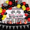 Irenare Car Birthday Party Supplies Racing Party Decorations Road Tablecloth Racetrack Table Runner Table Covers for Kids Boy Car Theme Birthday Party, 54 x 108 Inch (Black,6 Sheets)