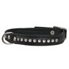 Dogs My Love Rhinestone Genuine Leather Dog Collar (Black, 11"-13.5" Neck)