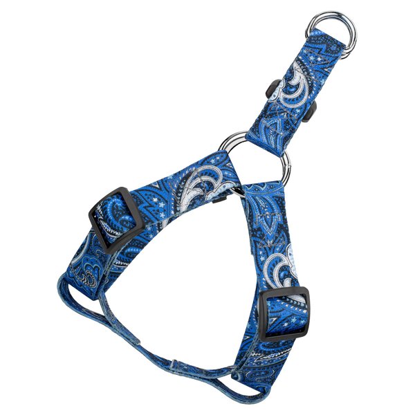 Country Brook Petz - Blue Paisley Step-in Dog Harness - Paisley Collection with 5 Classy Designs (5/8 Inch, Small)