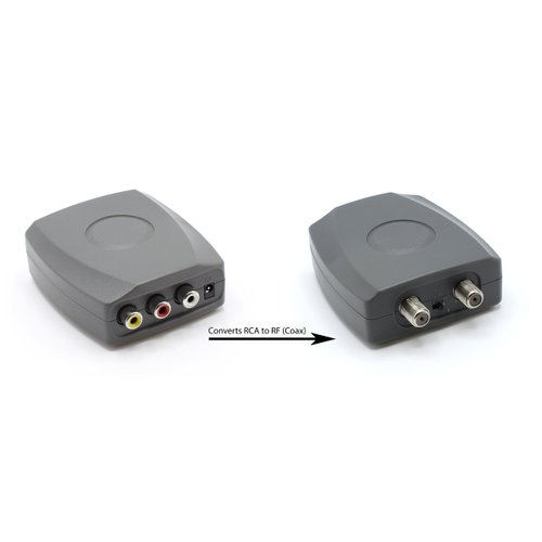 THE CIMPLE CO RF Modulator - RCA Composite to RF Coaxial - Converts Standard Definition Signals to Coax, Includes AV Cable