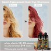 Wine Red Hair Dye Shampoo for Dark Hair,Long Lasting Easy to Use Hair Shampoo for Women,Magic Hair Care Hair Shampoo,3IN1 Bright Burgundy Color Shampoo 16.9 FL OZ(Red Wine)