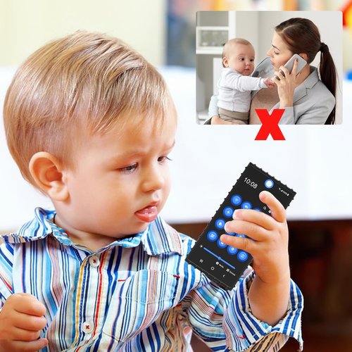 Baby Teether Cell Phone Toy, Soft Silicone Chew Toy with POP Pressable Key, Early Educational Learning Teething Toy for Babies 0-12 Months Boys and Girls