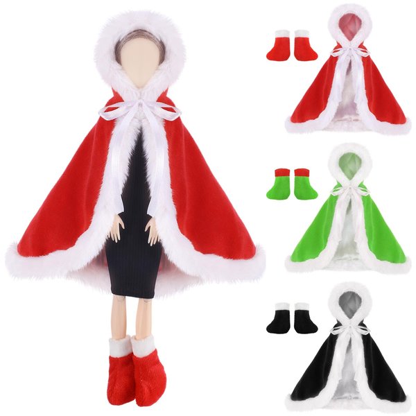 Bencailor 6 Pcs Christmas Elf Doll Clothing Accessories Set Elf Clothes Set Elf Costume with Dolls Shoes Snow Boots for Doll Accessories