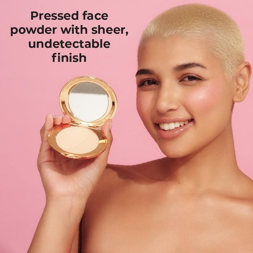 MCoBeauty Miracle Flawless Pressed Powder, Natural Medium Shade, Oil-Control, Soft-Focus Finish with Hydrating Rose Flower Extract & Sweet Almond Oil, Vegan, Cruelty Free Cosmetics