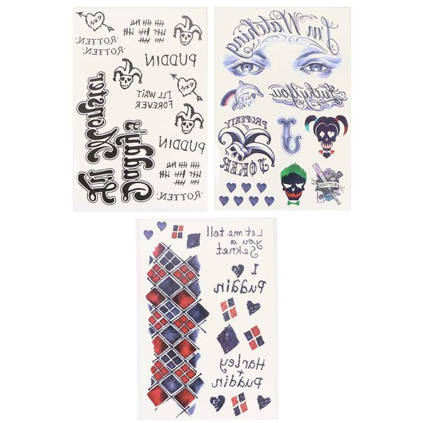 3 Sheets Temporary Tattoos Tattoo Sticker Perfect for Halloween Cosplay Costumes and Party Accessories