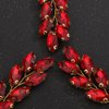 Rumtock 3pcs Vintage Red Crystal Beads Gold Hair Pins for Women Girls Wedding Bridal Vintage Hair Styling Jewelry (Red)