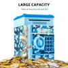 ATM Piggy Bank for Boys Girls, Vcertcpl Mini ATM Coin Bank Money Saving Box with Password, Kids Safe Money Jar for Adults with Auto Grab Bill Slot, Great Gift Toy Bank for Kids (Camouflage Light Blue)