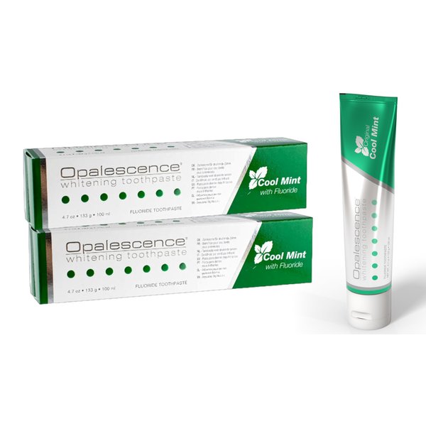 Opalescence Teeth Whitening Toothpaste (Pack of 2) - Cool Mint Original Formula - Oral Care, Gluten-Free - 4.7 Ounce Made by Ultradent.- TP-5166-2