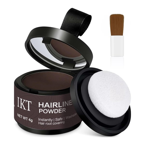 SUOFEIYA Hairline Powder Instantly Hairline Shadow,Root Touch Up Hair Powder Root Cover Up Hairline Shadow Powder Stick Thinning Hair for Bald Spots, Beard Line(dark brown)