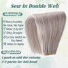 Platinum Sew in Hair Extensions Real Human Hair for Women,Platinum Sliver Color Weft Hair Extensions Human Hair Bundles Hand Tied Weft Hair Extensions Soft Straight Real Human Hair Extensions