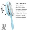 Chiara Ambra Organic Detangling Hair Brush for Women, Men & Children, Unique Spiral Hairbrush, Vented Hair Straightening Brushes for Straight, Curly & Wet Hair - Does not Pull on Hair – Light Blue