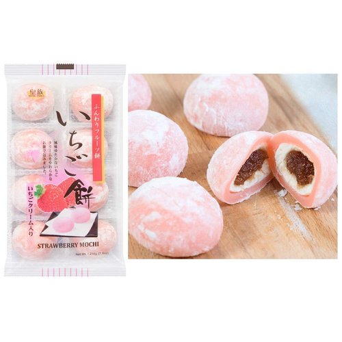 Japanese Mochi (Party Time) Fruits Daifuku (Rice Cake) Strawberry, Melon, Green Tea, Orange Flavors. (Strawberry+Melon+Mango)