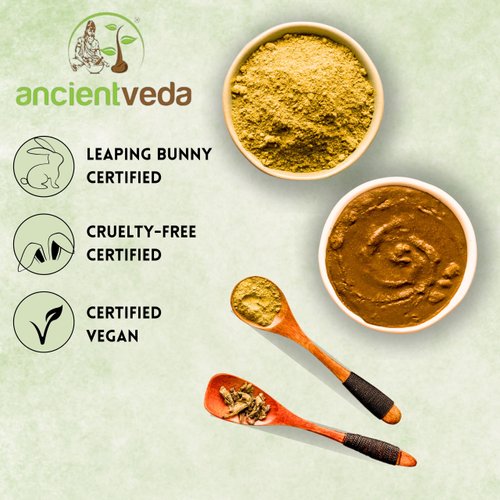 Ancientveda Henna Hair Color | Instant Henna with Applicator Brush & Gloves | Organic hair Nourishment color Peroxide free | Natural ingredients Safe for all hair types - (60 Grams - Dark Brown)