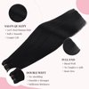 MAXITA Sew in Human Hair Extensions Jet Black Weft Hair Extensions Real Human Hair 110g 22 Inch Silky Stright Double Weft Black Hair Weft Extensions Sew in Real Hair Extensions