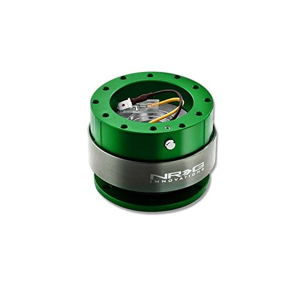 NRG Steering Wheel Quick Release Kit - Generation 2.0 - Green with Titanium Ring SRK-200GN