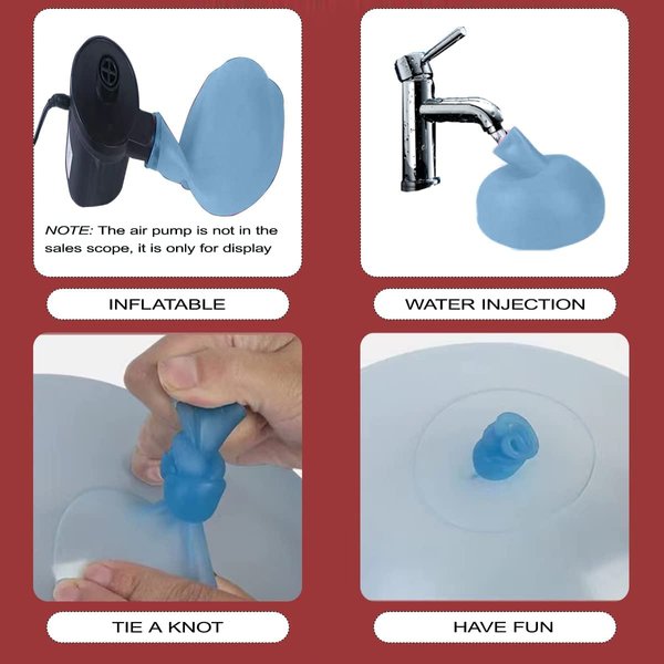 36'' Water Filled Bubble Ball Inflating Bubble Balloon Ball Blowing TPR Ball for Adults Creative Water Injection Bubble Ball Toy Fun Party Outdoor Game (Blue)