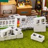 Deekin 100 Pcs Mini Cinder Blocks 1/12 Scale Mini Bricks Miniature Building Blocks for Dollhouse Accessories DIY Construction Toys Supplies
