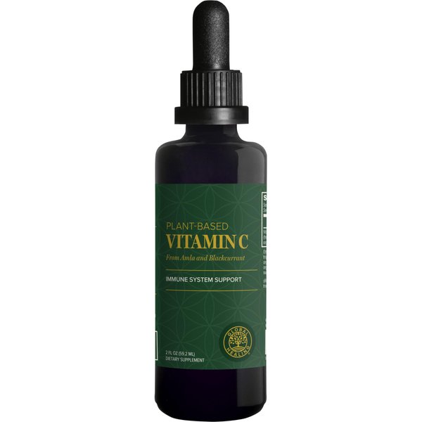 Global Healing Center USDA Organic Vitamin C Drops 180mg, Liquid Vitamin C Plant-Based Antioxidant Supplement, Supports Immune System, Collagen, and Natural Energy for Adults, Men and Women (2 Oz)