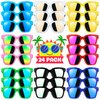 Smallzi Kids Sunglasses Bulk, Kids Sunglasses Party Favor, 24 Pack Neon Sunglasses for Kids Bulk with UV400 Protection, Kids Sunglasses Boys Girls 3-8, Kids Summer Pool Beach Birthday Party Favors