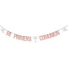 Rose Gold & Silver Glitter Mi Primera Comunión Banner, Primera Comunion Decoracion, First Holy Communion/God Bless This Child, Baptism Christening Theme Mi Bautizo Religious Baby Shower Party Supplies