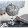 Deco 79 43486 Decorative Globe with Stainless Steel Stand, 6"L x 9"W x 11"H, Brown
