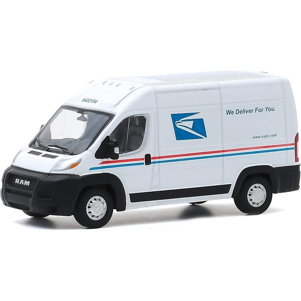 2019 ProMaster 2500 Cargo High Roof Van White Route Runners Series 1 1/64 Diecast Model by Greenlight 53010F