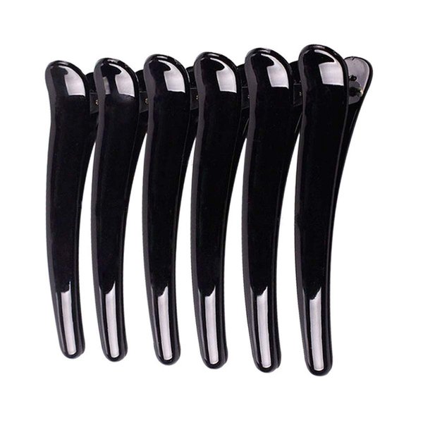 Fodattm 12PCS Professional Hairdressing Salon Duckbill Clip Plastic Non Slip Alligator Hairpin Simple Hairgrip Hair Clip Hair Barrettes for Hair Styling and Sectioning (Length -3.7in, Black)