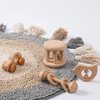 Wooden Baby Toys Wooden Rattle 4PC Handmade Natural Organic Preschool Baby Grasping Toy