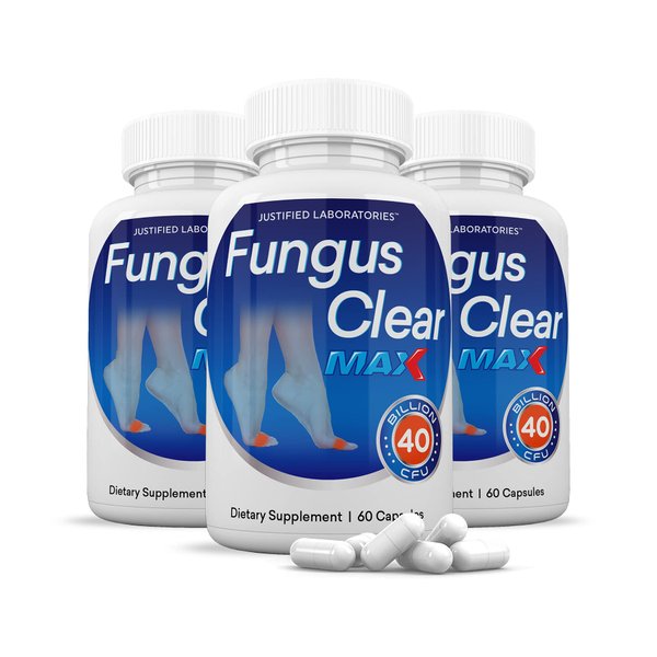 Justified Laboratories (3 Pack) Fungus Clear Max Pills 40 Billion CFU Probiotic 180 Capsules