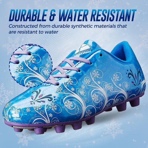 Frost Firm Ground Soccer Cleats for Kids - Lightweight & Durable Youth Soccer Cleats with Adjustable Laces for Custom Fit - Kids Soccer Shoes with Padded Heel and Collar Lining for Added Comfort