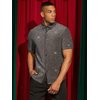 Verdusa Men's Glitter Button Down Shirt Short Sleeve Tops Silver XL
