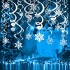 Zayvor 40Ct Christmas Snowflake Hanging Swirl Decorations,Christmas Hanging Ceiling Streamers Snowflake Hanging Swirls and Strings Decoration, Winter Party Wonderland Xmas Holiday Decor Supplies