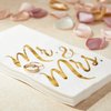 Juvale 50-Pack Mr and Mrs Napkins, Disposable Wedding Dinner Napkins for Reception, Rehearsal Dinner, Bridal Shower, Engagement Party (Gold Foil and White, 3-Ply, 4x8 in)