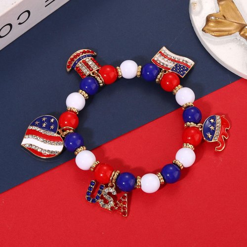 4th of July Headband American Flag Headband Fourth of July Accessories USA Star Charm Bracelet Patriotic Necklace Earrings