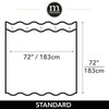 mDesign Fabric Geometric Shower Curtain - Herringbone Chevron Print with Reinforced Buttonholes for Master/Guest Bathroom - Machine Washable & Water Resistant Curtains - 72" x 72" - Black/White