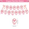 Pink Bow 1st Birthday Party Decorations, Baby Girl Party Supplies First Birthday Includes Banner,Tablecloth,Cake Cupcake Toppers,Number 1 Bow Balloon,Latex Balloons for Baby Shower One Year Old Party
