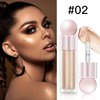 BEFIVECOK Liquid Highlighter Makeup, Natural Silky Shimmer Finish Liquid Face Highlighter, Highly Pigmented, Long Lasting, Lightweight, Blendable, Soft Cream Highlighter For Face, 0.25fl.oz (#02 Champagne Shimmer)
