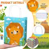 Pajean 24 Pcs Dinosaur Party Favor Bags w/ Handle, Dinosaur Kraft Paper Gift Bags Kids Goodie Treat Bags Boys Girls Dinosaur Dino Theme Birthday Baby Shower Party Supplies Cookie Gift (Cartoon Style)