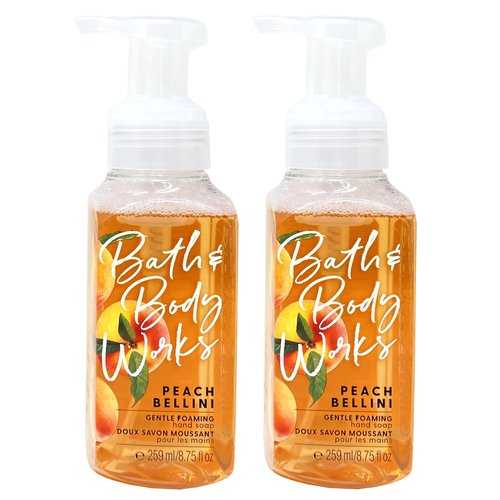Bath and Body Work PEACH BELLINI 2 Pack Gentle Foaming Hand Soap Set - 8.75 fl oz / 259 mL each