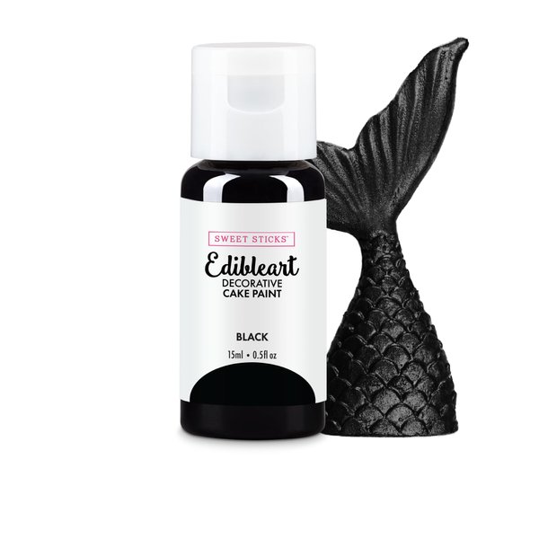 Sweet Sticks Edible Art Decorative Cake Paint 0.5 Ounce (15 Milliliters), Black