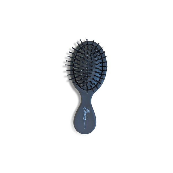 Essential Mini Hair Brush by BeaverStrong, Pocket-size Detangler Brush with Soft Bristles for Travel, Toddlers, Kids, Teens (Charcoal Black)