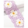 Verdusa Women's Floral Crochet Head Scarf Knitted Tie Hair Bandana Headband Head Kerchief Purple One-Size
