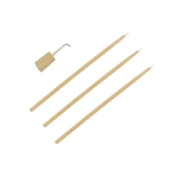 3 Pieces Ventilating Needles for Lace Wig Hair Wig Weaving Needle with Wood Handle Holder for Lace Wigs Making Repairing Weaving