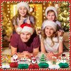 JULMELON Christmas Table Decorations Honeycomb Centerpieces,8 PCS 3D Double Side Xmas Holidays Table Centerpieces Cute Santa Snowman Table Toppers Decor for Christmas Party Supplies