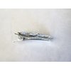 Platinum gray white stone silver metal alligator hair claw clip clamp for fine