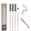 Eyebrow Tattoo Pen FASOTY 4 Pack Tat Brow Microblading Eyebrow Pen Waterproof Tattoo Eyebrow Pencil Pen Micro-Fork Tip Applicator Brow Pencil Creates Natural Looking Defined Brows Effortlessly
