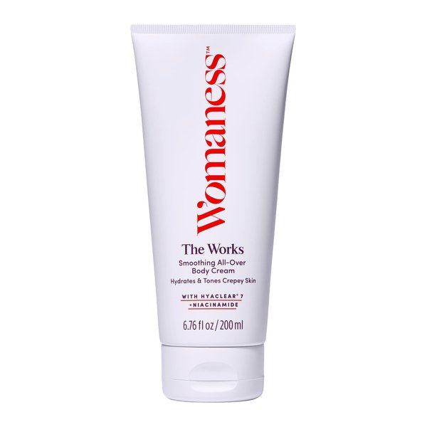 Womaness The Works All-Over Toning Body Cream - Hydrating & Smoothing Anti Aging Body Lotion - Niacinamide and Hyaluronic Acid Firming Lotion for Menopause Body Care & Skin Repair (200ml)