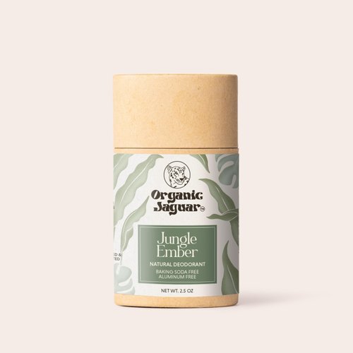 Organic Jaguar Aluminum Free Deodorant for Women and Men, 100% Natural Deodorant with Coconut Oil, Shea Butter, Baking Soda Free, Safe for Sensitive Skin, Long Lasting, Unisex, Jungle Ember, 2 oz