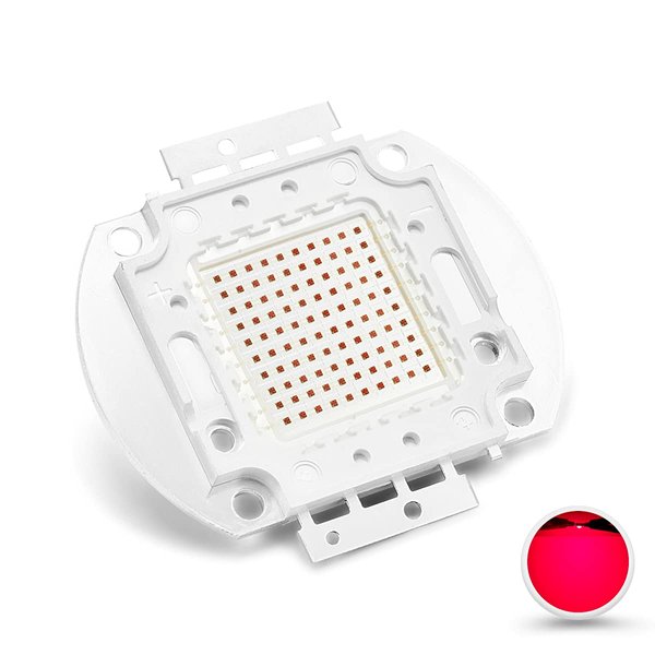 CHANZON High Power Led Chip 100W Deep Red Plant Grow Light (650nm - 660nm / Input 3000mA / DC 20V - 24V / 100 Watt) SMD COB Emitter Diode Components 100 W Bead for DIY Hydroponic Flower Growing Lamp